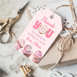 Pink Cupcake & Donut Geburtstagsparty Geschenk Tag Geschenkanhänger