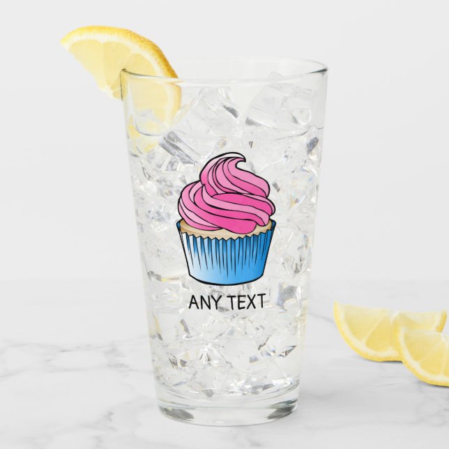 Pink Cupcake Glas (Vorderseite Ice)