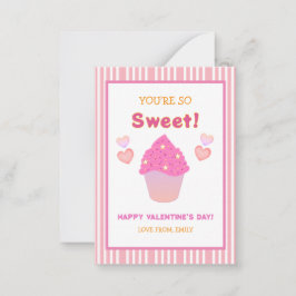 Pink Cupcake Heart Sie sind so süß Valentinstag Mitteilungskarte