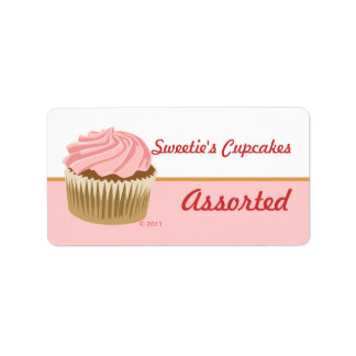 Pink Cupcake Labels Adressaufkleber