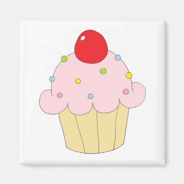 Pink Cupcake Magnet (Vorne)