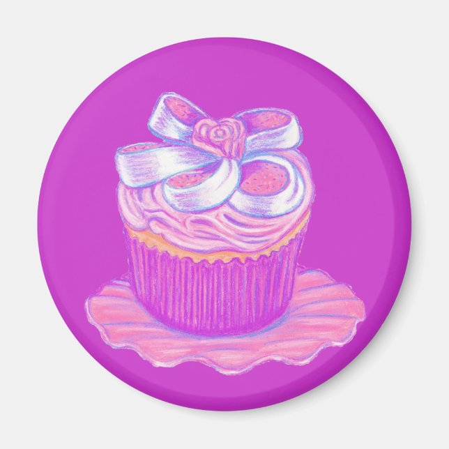 Pink Cupcake Magnet (Vorne)