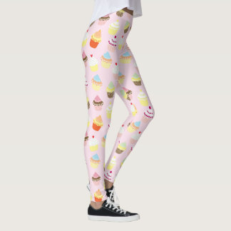 Pink Cupcake-Muster Leggings