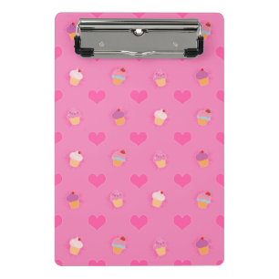 Pink Cupcake Muster Mini Klemmbrett