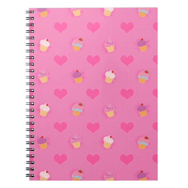 Pink Cupcake Muster Notizblock (Vorderseite)