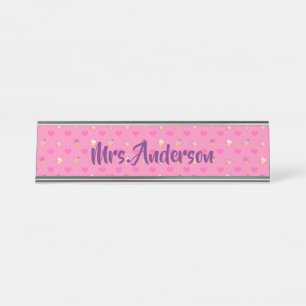 Pink Cupcake Muster Schreibtischnamensplakette