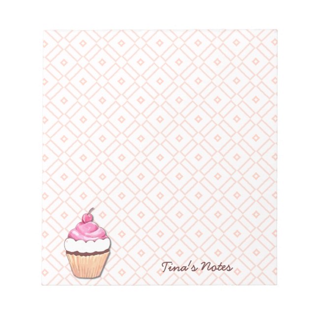 Pink Cupcake Notepad Notizblock (Vorderseite)