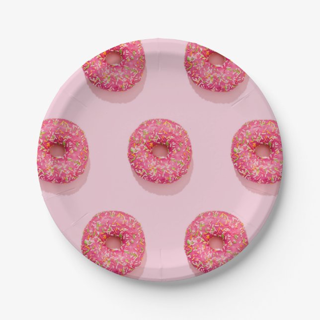 Pink Cupcake Paper Plate Pappteller (Vorderseite)