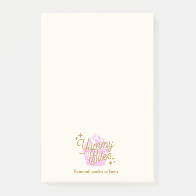Pink Cupcake Post-it Klebezettel (Vorderseite)