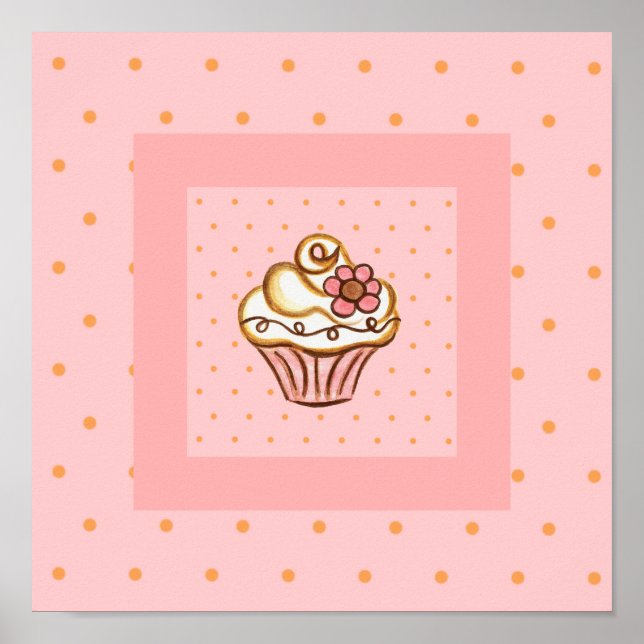 Pink Cupcake Poster Kunst (Vorne)