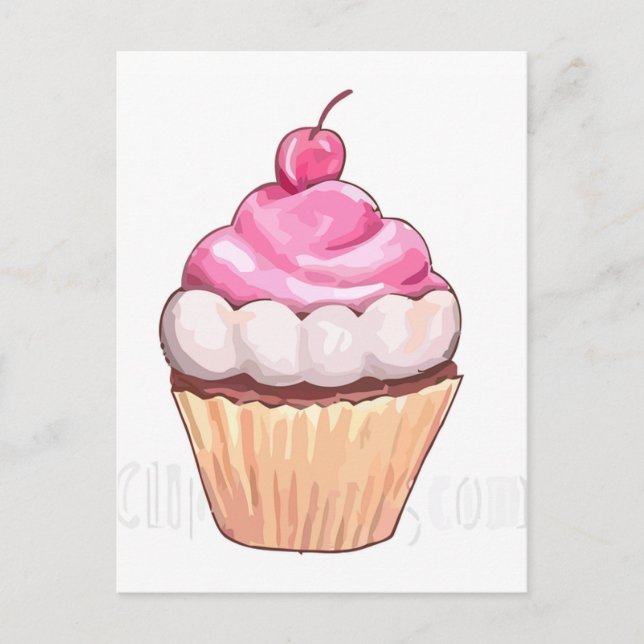 Pink cupcake postkarte (Vorderseite)
