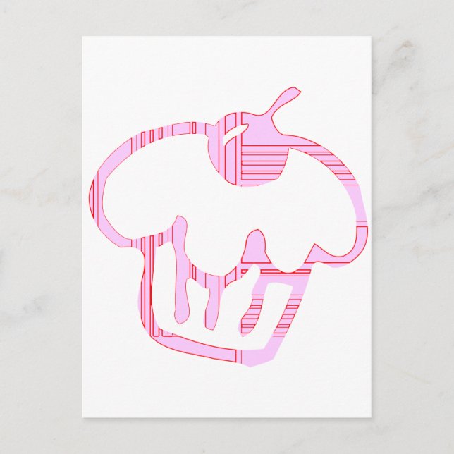Pink Cupcake Postkarte (Vorderseite)