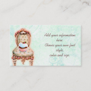 Pink Cupcake und Rose Visitenkarten Visitenkarte