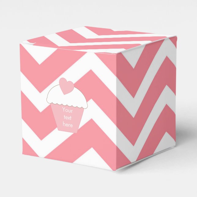 Pink Cupcake und Zickzack Geschenkschachtel (Vorderseite)