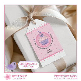 Pink Cupcake Valentinstag Geschenkanhänger