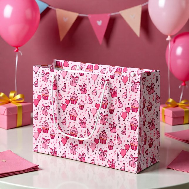 Pink Cupcakes Birthday GIft Bag Große Geschenktüte (Von Creator hochgeladen)