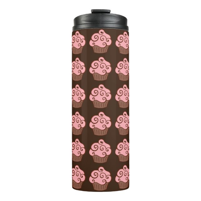 Pink Cupcakes Kaffee Tumbler Thermosbecher (Vorderseite)