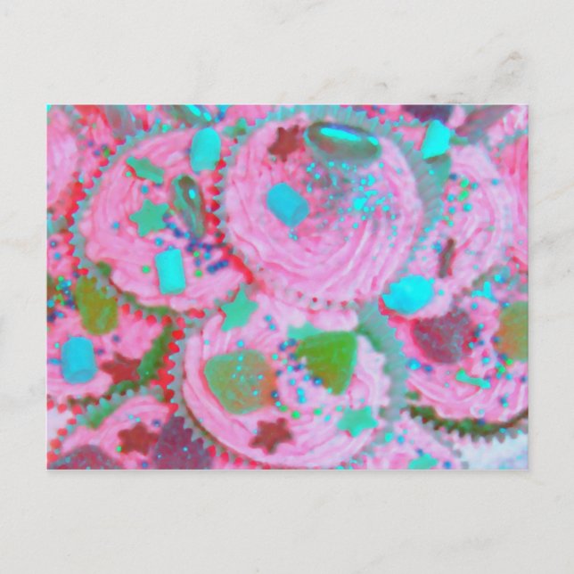 Pink Cupcakes Postkarte (Vorderseite)