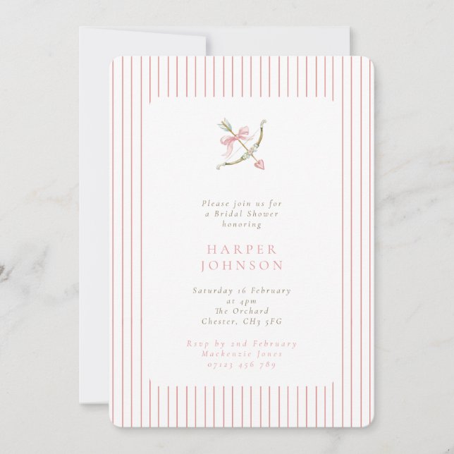Pink Cupid Arrow Lovestruck Bridal Shower Einladung (Vorderseite)