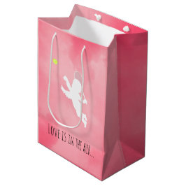 Pink Cupid Tennis Spieler Valentinstag Mittlere Geschenktüte