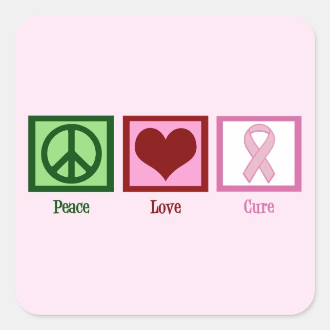 Pink Cure Quadratischer Aufkleber (Vorderseite)