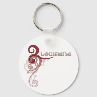 Pink Curly Swirl Louisiana Keychain Schlüsselanhänger