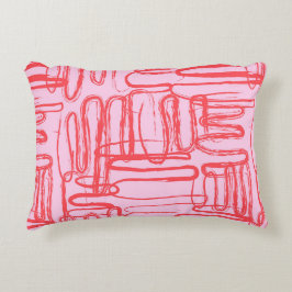 Pink Curve Wavy Squiggle Abstract Modern Dekokissen