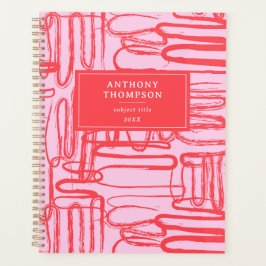 Pink Curve Wavy Squiggle Abstract Modern Planer