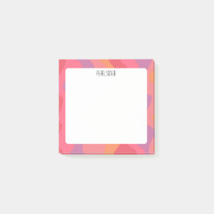 Pink Curves CUSTOM Chic Monogram Personalisiert Post-it Klebezettel