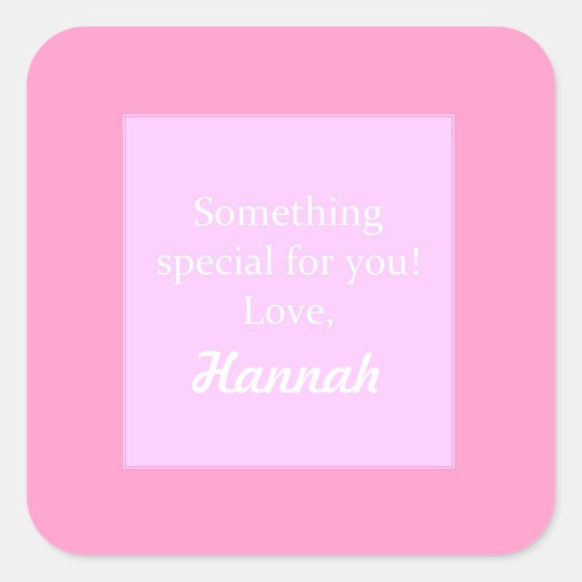 Pink Custom Childrens Gift Stickers (Vorderseite)