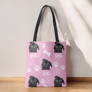 Pink Custom Liebe Paw Print Dog Lover Pet Foto Tasche