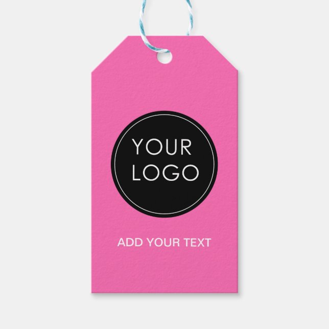 Pink Custom Logo Company Geschenkanhänger (Vorderseite)