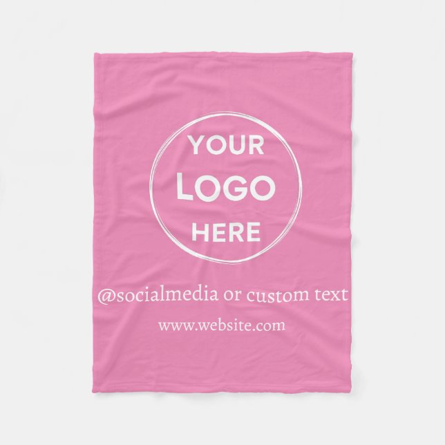 Pink Custom Logo Social Media Modernes Geschäft Fleecedecke (Vorderseite)