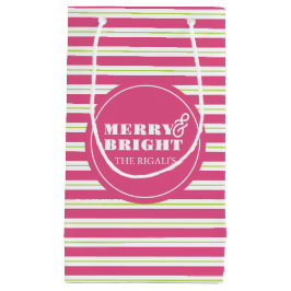 Pink Custom Merry & Bright Weihnachten Kleine Geschenktüte