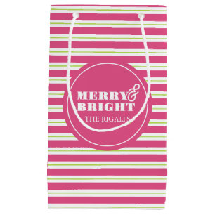 Pink Custom Merry & Bright Weihnachten Kleine Geschenktüte