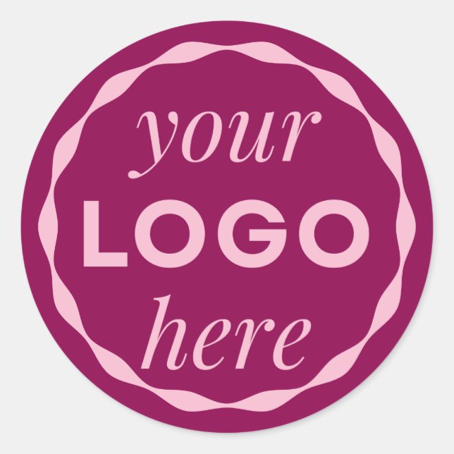 Pink Custom Minimalist Logo Circle Sticker (Vorderseite)