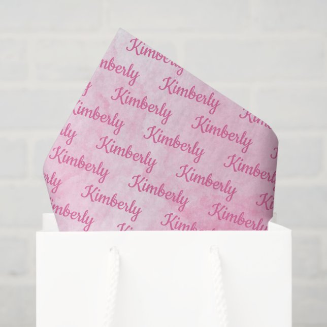 Pink Custom Name Personalized Seidenpapier (Geschenktüte)