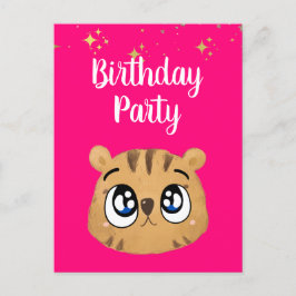 Pink Cute little tiger Postkarte