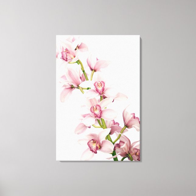 Pink Cymbidium Orchid Blume Wrapped Canvas Print Leinwanddruck (Vorderseite)