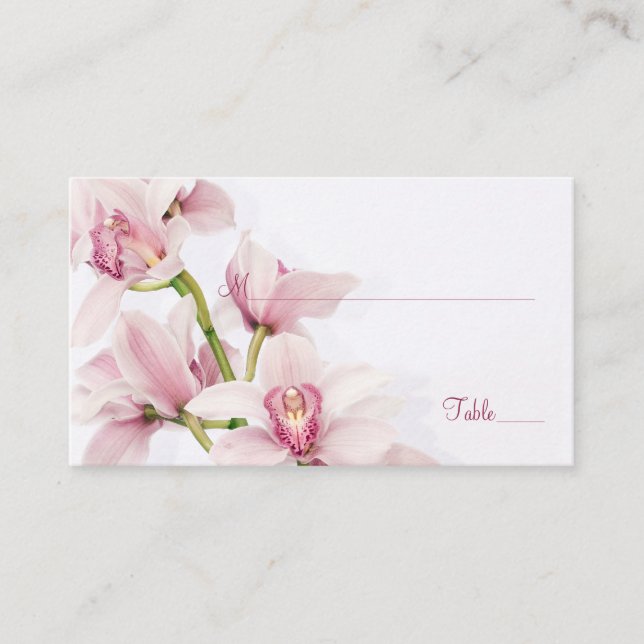 Pink Cymbidium Orchid Blumenzwiebelblumen Platzkar Platzkarte (Vorderseite)
