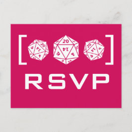 Pink D20 Dice Gamer UAWG Postcard Einladungspostkarte