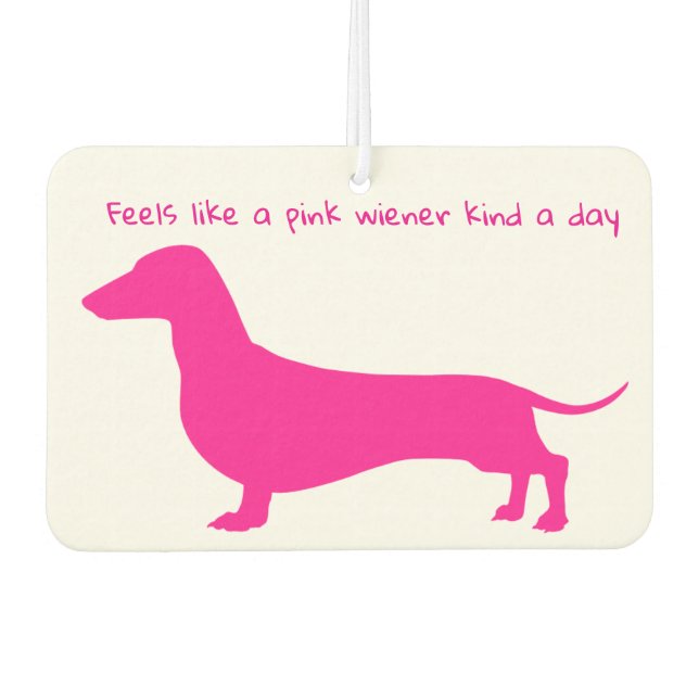 Pink Dachshund Silhouette Autolufterfrischer (Vorderseite)