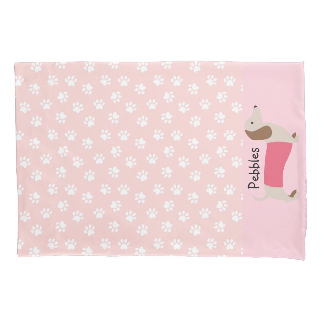 Pink Dackel Pillow Case Individuelle Name Kissenbezug (Vorderseite)