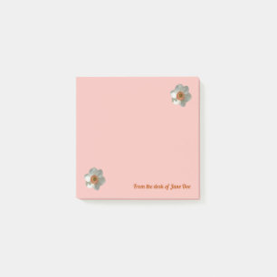 Pink Daffodin Frühlingszeit Blume Post-it Klebezettel