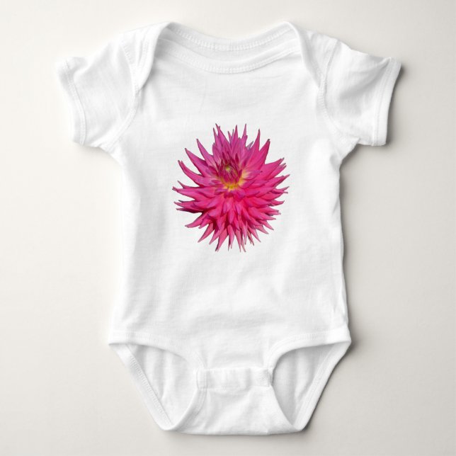 Pink Dahlia Baby Strampler (Vorderseite)