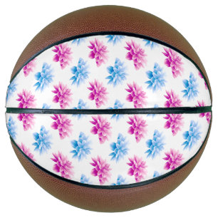 Pink Dahlia, Blue Dahla, Blumenmuster, Blume Basketball