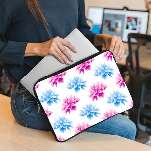 Pink Dahlia, Blue Dahla, Blumenmuster, Blume Laptopschutzhülle