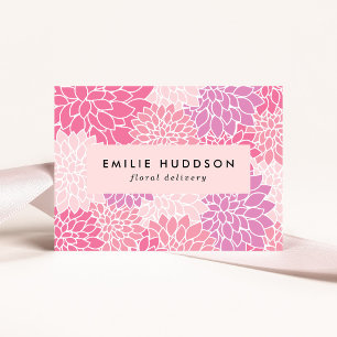 Pink Dahlia Blume, Floristina, Blume Shop Visitenkarte