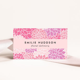 Pink Dahlia Blume, Floristina, Blume Shop Visitenkarte