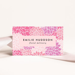Pink Dahlia Blume, Floristina, Blume Shop Visitenkarte